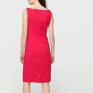 J.Crew Pink Red Gingham Linen Sheath Dress